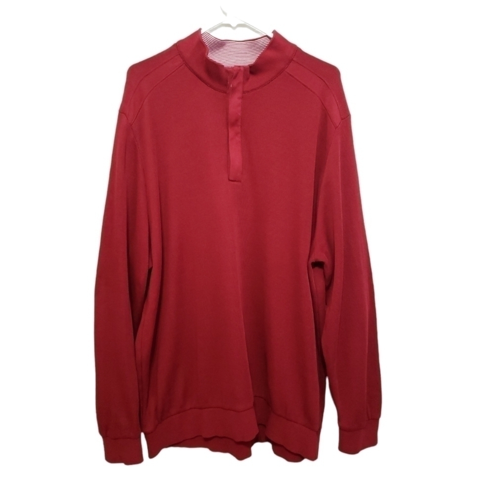 GREG NORMAN COTTON DARK RED QUARTER ZIP SIZE XL